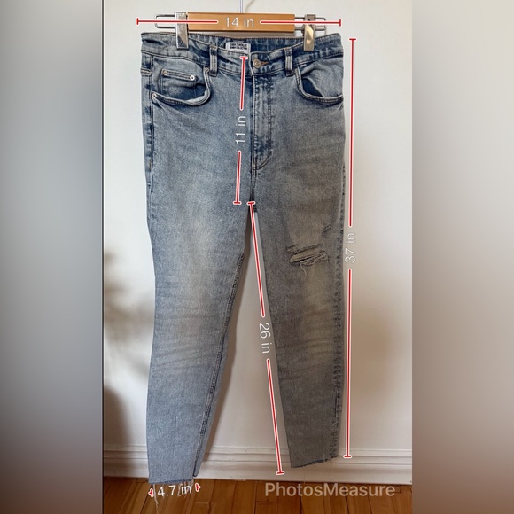 ZARA High-Rise Skinny Jeans Light Wash Distressed Knee Size 6 EU 38 - Picture 12 of 12